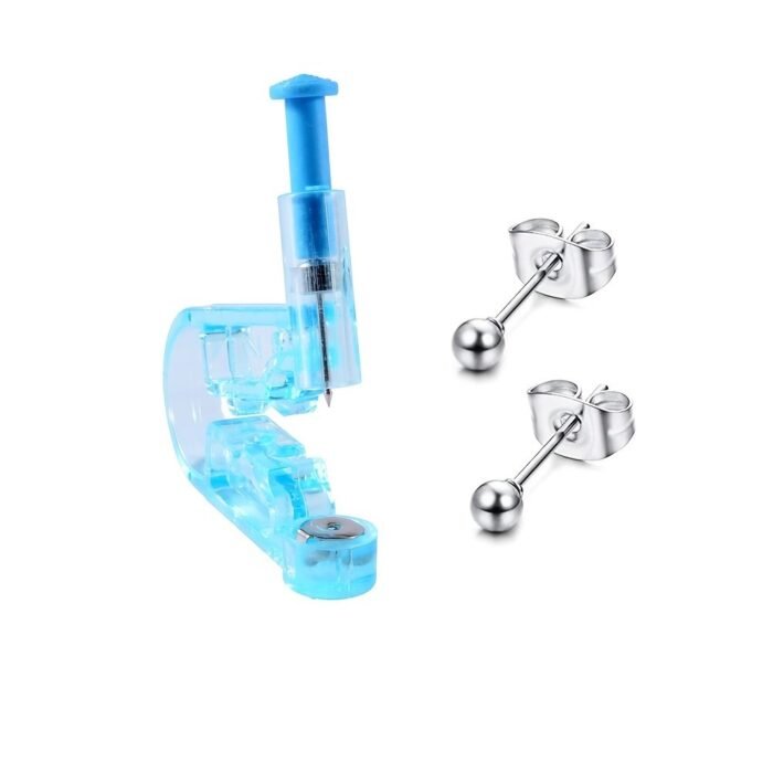3Pcs Piercing Gun And Steel Ball Stud Earrings Set, Stud Gun Piercing Tool Safety Piercing Tool Cz Piercing Gun Set - Image 1