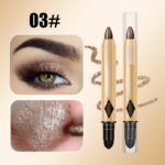 2 In 1 Pearly Eyeshadow Lipstick Stick Pencil Waterproof Glitter Matte Eyeshadow Makeup High Pigmented Eyelid Under Crease Eyeshadow Pen For Music Festival - Image 13