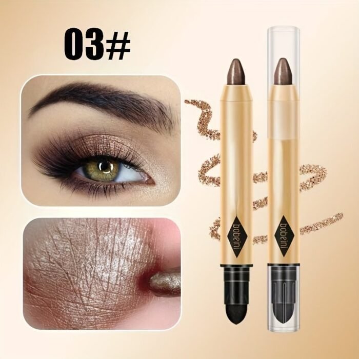 2 In 1 Pearly Eyeshadow Lipstick Stick Pencil Waterproof Glitter Matte Eyeshadow Makeup High Pigmented Eyelid Under Crease Eyeshadow Pen For Music Festival - Image 13