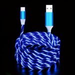 1Pc Usb Type C Cable Led Glowing Charging Cable 100.0Cm/200.0Cm For Samsung/Xiaomi/Vivo/Oppo/Redmi And More Usb C Smartphones Charger Cable