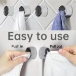 1/3Pcs Fashion Style Self-Adhesive Wall Mount Towel Hooks, Plastic Easy Install No-Drill Kitchen & Bathroom Towel Holder For Home, Cabinet, Garage - Image 6