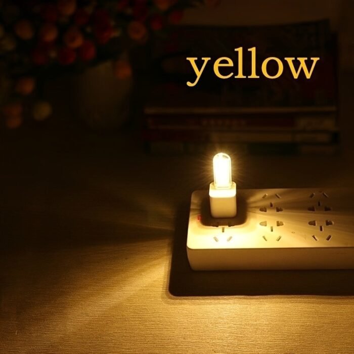 1Pc Usb Led Night Light - Portable Desk Lamp With Energy-Efficient Design, White Warm Glow For Home, Office, Camping & Power Banks - Image 12