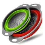 1/2 Set Round Silicone Kitchen Drain Basket Set Collapsible Funnel - 1 Large, 1 Small, Very Suitable For Draining Pasta, Vegetables And Fruits - Image 14