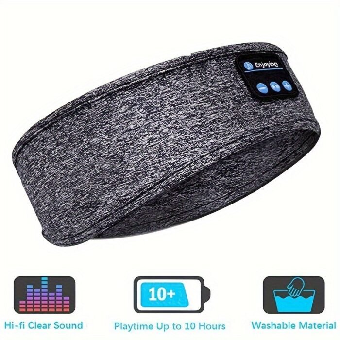 Xmsj Wireless Sleep Headphones Headband ? Soft, Elastic, Comfortable 3-In-1 Wireless Music Eye Mask For Side Sleepers, Noise Isolation, Volume Control, Usb Charging, Ideal For Exercise & Gaming, Wireless Headphones - Image 5