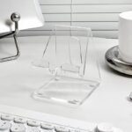 Simple Style Acrylic Transparent Desktop Mobile Tablet Holder, Dormitory Essential Creative Thickened Holder One Piece