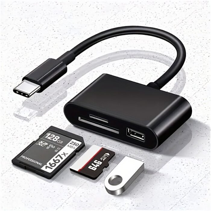 1Pc Usb C Sd Card Reader Adapter Type C Micro Sd Tf Card Reader Multifunction 7.62 Cm 1 Otg Adapter For Laptop Ipad Pc Macbook Phone Camera - Image 1
