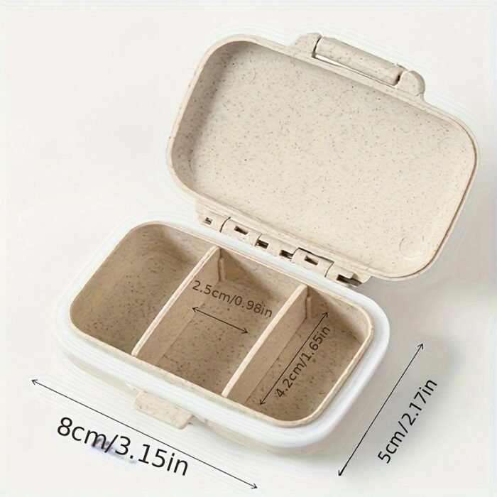 1Pc Colorful Portable Mini Medicine Box - Moisture-Proof, 3-Compartment Rectangular Organizer For Am/Pm Pills, Compact & Easy To Carry - Image 4