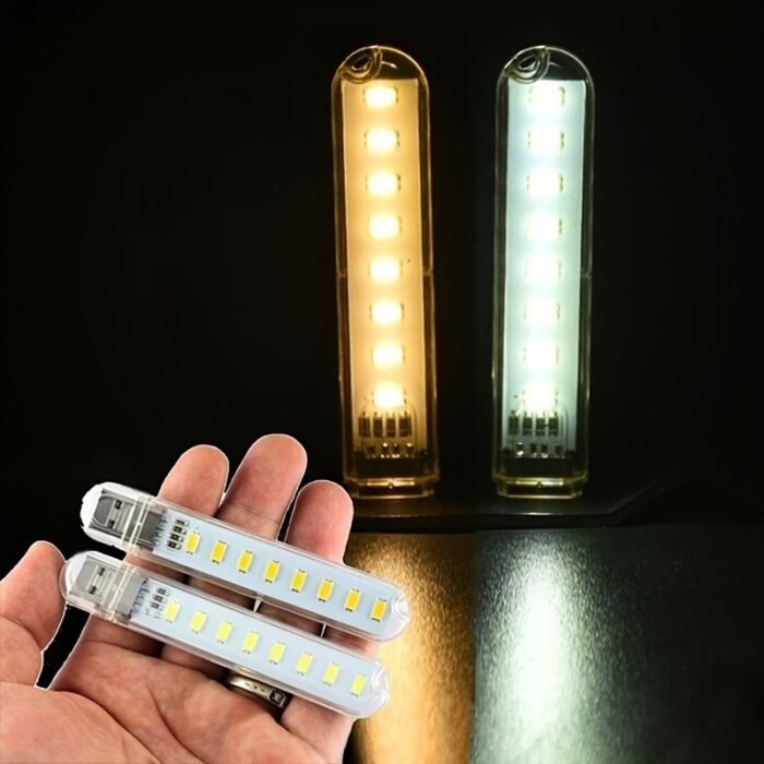 1Pc Usb Led Night Light - Portable Desk Lamp With Energy-Efficient Design, White Warm Glow For Home, Office, Camping & Power Banks - Image 4