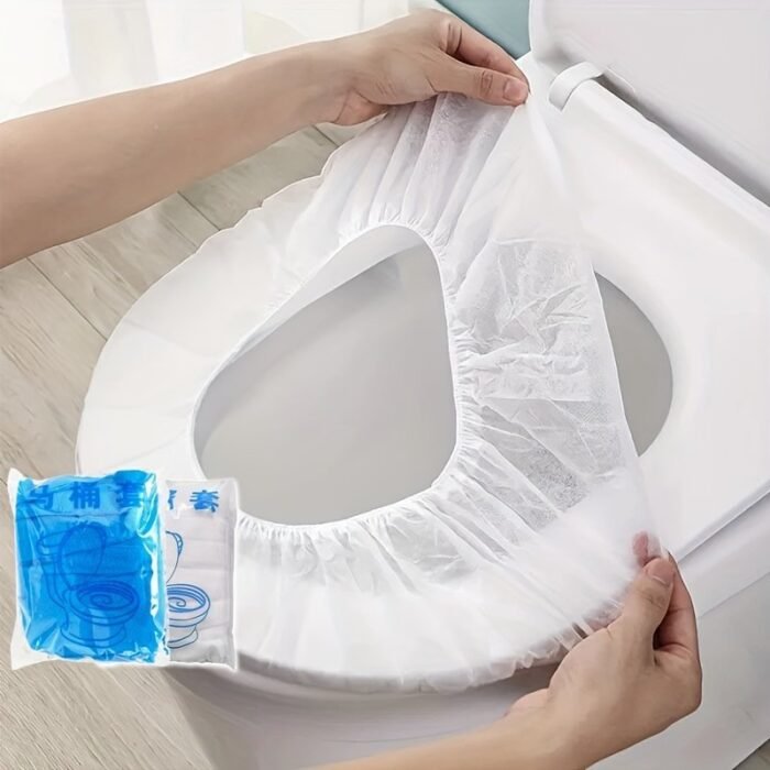 10/20Pcs Disposable Toilet Seat Cover, Portable Toilet Seat Cover For Business Travel, Essential Travel Accessories For Airplanes And Camping, Bathroom Accessories, Toiletries, Teen Gifts - Image 1