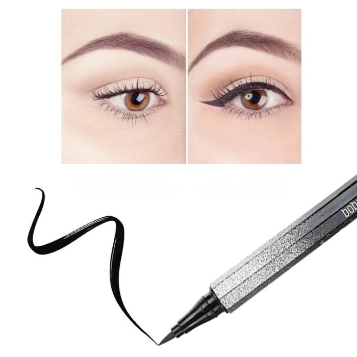 1Pc Long-Lasting Waterproof Black Starry Sky Eyeliner Pen With Sponge Tip - Smooth And Quick-Drying For Beautiful Eye Makeup - Image 8