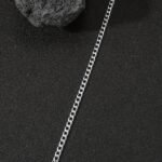 1Pc Men'S Minimalist Stainless Steel Silvery Chain Bracelet Hip Hop Punk Style Fashionable Popular Jewelry Gift Party - Image 10