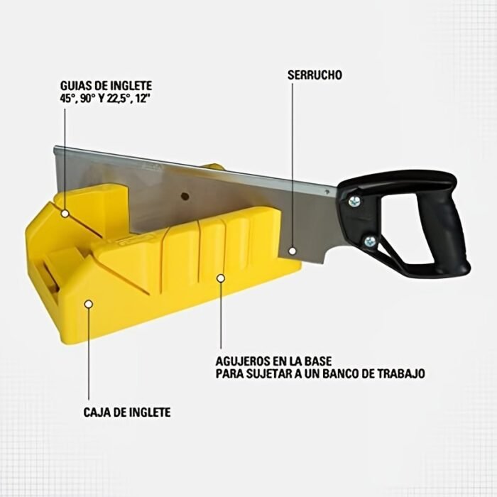 1Pc Pmmj Wood Cutting Clamping Miter Saw Box - 22.5/45/90 Degree Angle Precision Guide With Ergonomic Handle & Durable Construction For Professional Woodworking, Carpentry, Diy Projects, Woodworking Tools - Image 4