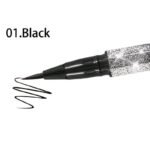 1Pc Long-Lasting Waterproof Black Starry Sky Eyeliner Pen With Sponge Tip - Smooth And Quick-Drying For Beautiful Eye Makeup - Image 15