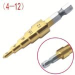 1Pc Newshark 4-12/20/32Mm Hss Titanium Coated Step Drill Bit - Hex Shank, Golden Metal Construction, Anti-Rust Coating For Wood & Metal Drilling, Precision Hole Cutting Tool For Diy & Professional Use, Professional Drilling | Antirust Tool | Highspeed Steel - Image 6