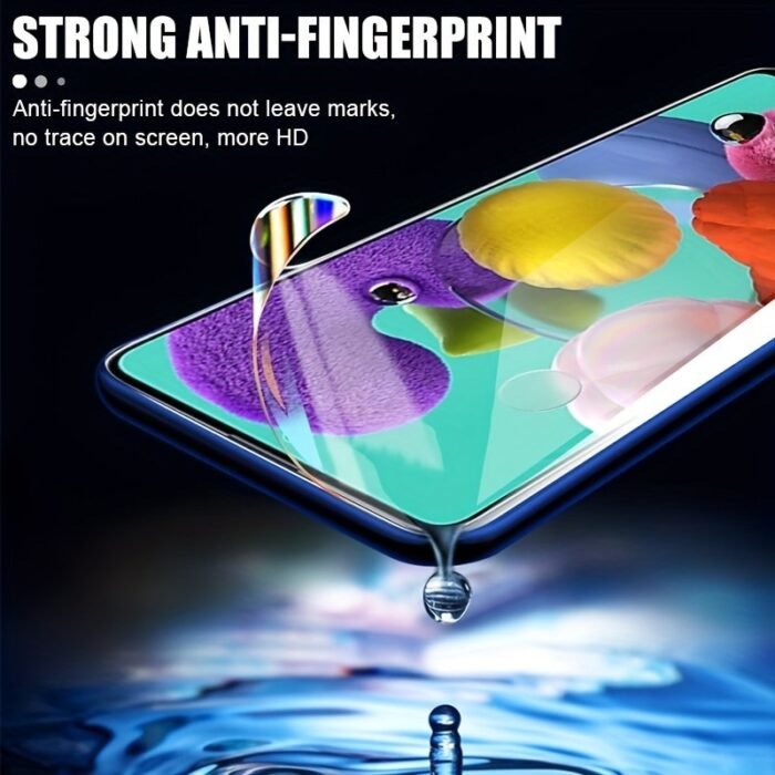 2Pcs Full Screen Hydrogel Film For Samsung For Galaxy A Series - Anti-Scratch, Anti-Fingerprint, Ultra Thin, High Sensitivity, Hd View, Fingerprint Unlock Support, Glossy Finish, Full Coverage Protection, Fingerprint Resistant Screen Protector | Vibrant Design | Ultra Thin Film, Screen Protectors For Smartphones - Image 4