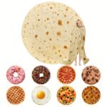 1Pc Fun & Cozy Food Blanket - Contemporary Style, Machine Washable, All-Season Flannel Throw With Unique Food Designs (9 Styles Available) - Perfect For Couch, Bed, Or Kitchen Decor, Decorative Throw Blanket | Playful Food Design | Soft Texture Blanket, Food Deco