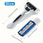 2 Handles + 24/26 Blades / Men'S And Women'S Manual Safety Razor With 3/6 Layers Of Stainless Steel Hair Removal Shaver Blade Replaceable Shaving Head Shaving Tool - Image 6