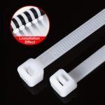 100Pcs Cable Zip Ties White, The Maximum Tensile Strength Of Premium Plastic Wire Ties Clear Is 22.68 Kg, Self-Locking Nylon White Zip Ties For Indoor And Outdoor (4In/ 6In/ 8In/ 12In) - Image 8