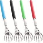 1Pc Stainless Steel Extendable Back Scratcher - Telescopic Adjustable 21.08-57.91 Cm With Ergonomic Rubber Handle, Portable Manual Itch Relief Tool For Elderly & Adults, Perfect Gift For Thanksgiving Christmas Birthdays, Personal Care Accessory | Sleek Metallic Finish | Durable Construction - Image 12