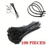 100Pcs Cable Zip Ties Heavy Duty, Premium Plastic Wire Ties , Self-Locking Black Nylon Tie Wraps For Indoor And Outdoor Auto