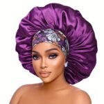 1Pc Extra Large Satin Bonnets For Sleeping, Hair Bonnets For Women Braids Curly Straight Hair, Hair Cap With Floral Pattern Wide Elastic Band - Image 10