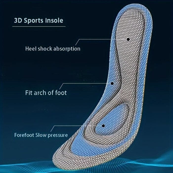 1 Pair 5D Memory Foam Insoles For Men & Women, Nano Sweat-Absorbing Running Cushions, Massage Sports Shoe Pads, Footbed Running Accessories - Image 6