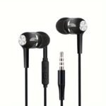 High-Quality Semi In-Ear Wired Headphones With Microphone - Perfect For Mobile Phones, Computers, Games, Karaoke & More!