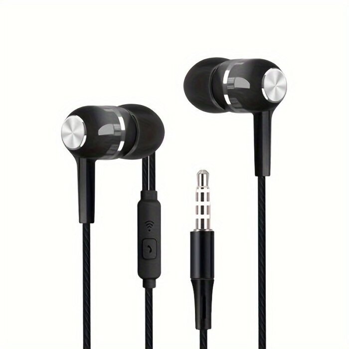 High-Quality Semi In-Ear Wired Headphones With Microphone - Perfect For Mobile Phones, Computers, Games, Karaoke & More! - Image 1