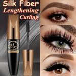 Fiber Waterproof Mascara, Fast Drying Curling Eyelashes Extension Makeup, Long Lasting Slender Smudge Proof, Black Color Tone, All Skins, Long-Wearing, Lengthening, Transfer-Proof - Image 4