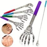 1Pc Stainless Steel Extendable Back Scratcher - Telescopic Adjustable 21.08-57.91 Cm With Ergonomic Rubber Handle, Portable Manual Itch Relief Tool For Elderly & Adults, Perfect Gift For Thanksgiving Christmas Birthdays, Personal Care Accessory | Sleek Metallic Finish | Durable Construction - Image 9