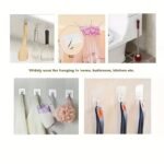 10Pcs Transparent Stainless Steel Multi-Functional Adhesive Hooks For Kitchen, Bathroom Door And Wall Key Storage Hanger, Utility Hooks - Image 6