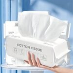 50 100Pcs Heavy-Duty Disposable Face Towels - Thick, Soft, Quick-Drying Facial Cleansing Towels For Makeup Removal, Skincare, Post Workout - Gentle For Sensitive Light Beige, Travel-Friendly (50/100 Sheets) - Ideal For Home, Salon, Spa, Bathroom Use, Salon Supplies, Convenient Design, Durable Construction, Skincare Towel, Gym Goers - Image 2