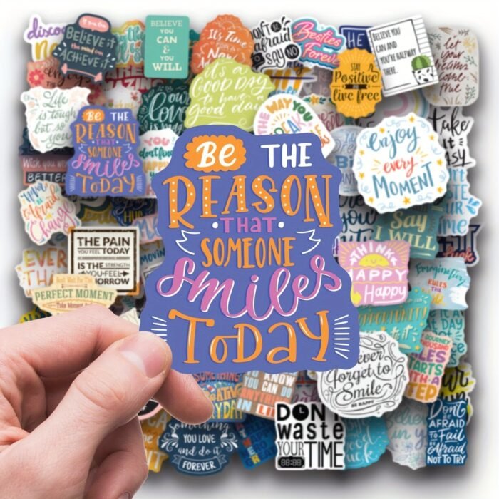 100Pcs Inspirational Stickers Pack, Motivational Stickers For Water Bottle Vinyl Quote Stickers, Affirmation Positive Stickers For Journaling Computer Decals Laptop For Macbook Phone Case - Image 4