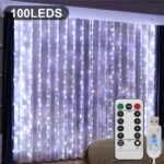 1 Curtain Light, 300/200/100 Led Fairy Lights With Remote Control, 8 Modes, Usb Plug, Indoor String Lights For Bedroom Windows, Christmas Parties, And More - Copper Wire, Non-Rechargeable Battery, Indoor Decor | Fairy Tale Lights | Usb Powered Lights, Fairy Lights For Home - Image 3
