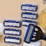2 Handles + 24/26 Blades / Men'S And Women'S Manual Safety Razor With 3/6 Layers Of Stainless Steel Hair Removal Shaver Blade Replaceable Shaving Head Shaving Tool - Image 8