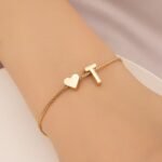 1Pc Mini Love Heart Letter Beads Thin Chain Bracelet Simple Minimalist Hand Chain Jewelry - Image 43