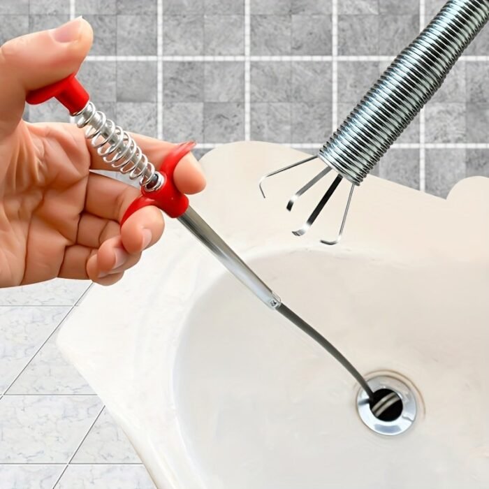 1Pc 58.42Cm/88.9Cm/160.02Cm Hair Drain Clog Remover Tool Claw Drain Cleaner Sticks For Hair Clog Removal - Drain Hair Remover Tool For Sewer, Toilet, Kitchen Sink, Bathroom Tub Sink Bathroom - Image 1