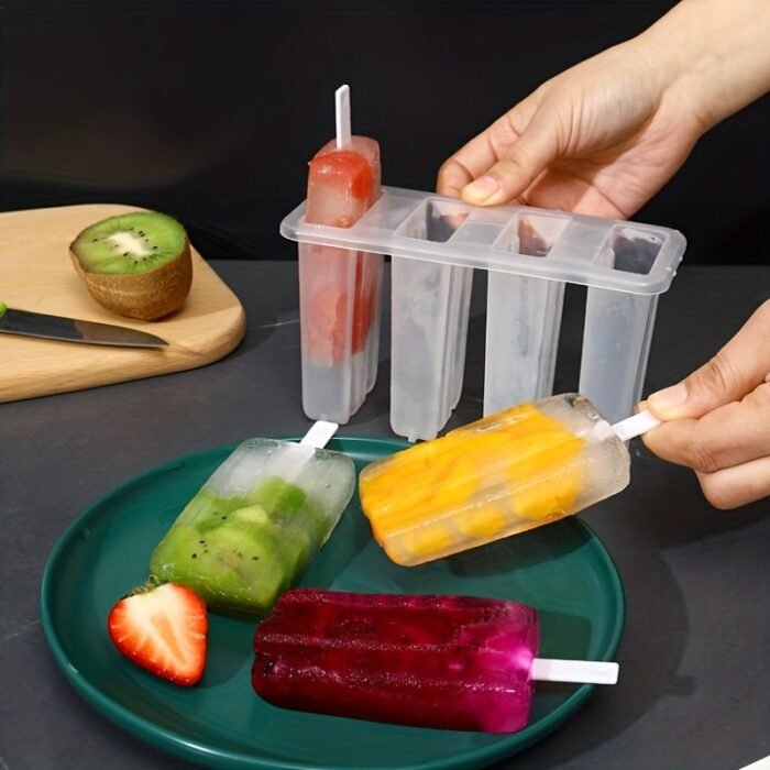 1Pc, Popsicle Mold, 4 Cavity Home Ice Cream Mold Diy Homemade Popsicle Mold Children'S Creative Ice Cream Popsicle Box, Summer Kitchen Gadgets, Kitchen Stuff, Kitchen Accessories, Home Kitchen Items - Image 6