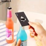 Stainless Steel Wine And Beer Bottle Opener - Fashionable And Easy-To-Use Ace Card Design - Perfect For Opening Bottles And Corkscrewing Wine - Image 2