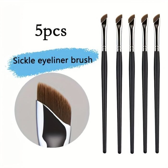 1/2/3/5Pcs Sickle Eyeliner Brush Knife Edge Makeup Brush Liquid Eyeliner Brush Ultra Thin Fine Oblique Angle Flat Head Eyebrow Brush - Image 9