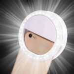 Cleantrust Led Selfie Flash Ring Light - Portable Mini Fill Light For Phone Live Streaming & Video, Bright White Led Ringlight For Photos & Videos, Battery-Powered, Easy To Clean & Skin-Friendly, Phone Lights For Decoratio