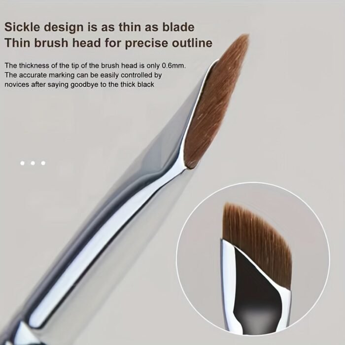1/2/3/5Pcs Sickle Eyeliner Brush Knife Edge Makeup Brush Liquid Eyeliner Brush Ultra Thin Fine Oblique Angle Flat Head Eyebrow Brush - Image 2