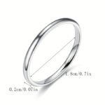 1Pc 2Mm Smooth Spherical Stainless Steel Ring - Image 2