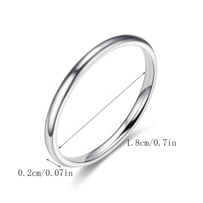 1Pc 2Mm Smooth Spherical Stainless Steel Ring - Image 2