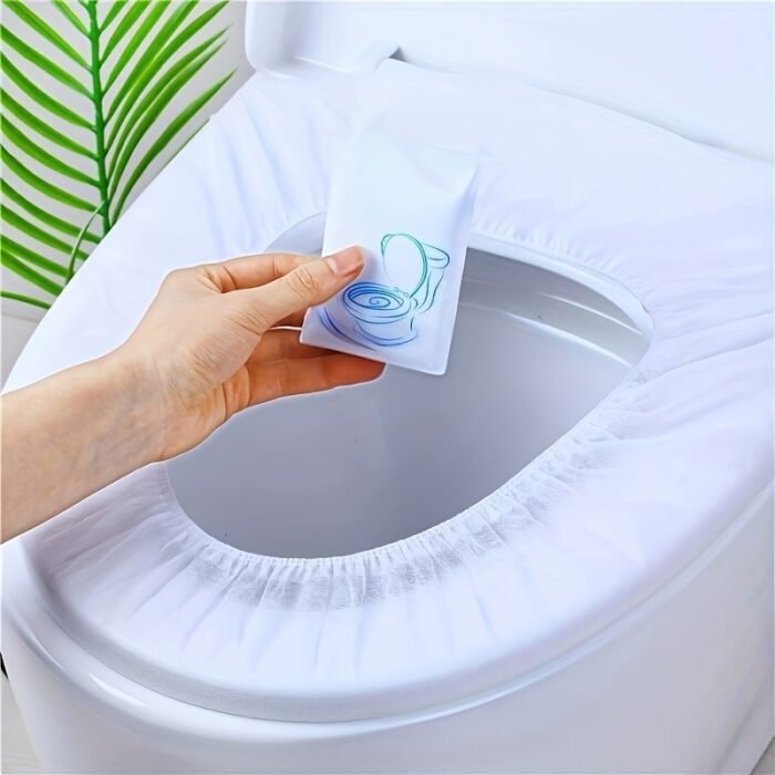 10/20Pcs Disposable Toilet Seat Cover, Portable Toilet Seat Cover For Business Travel, Essential Travel Accessories For Airplanes And Camping, Bathroom Accessories, Toiletries, Teen Gifts - Image 2