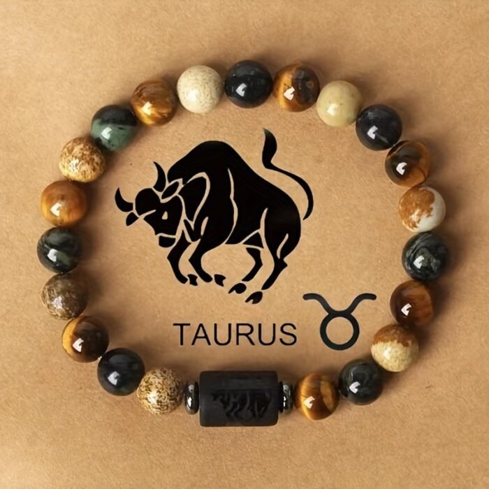 Stylish Zodiac Sign Natural Stone Beaded Bracelets For Men & Women - Unique Prayer & Blessing Accessory, Ideal Birthday Gift For Couples & Friends - Image 9
