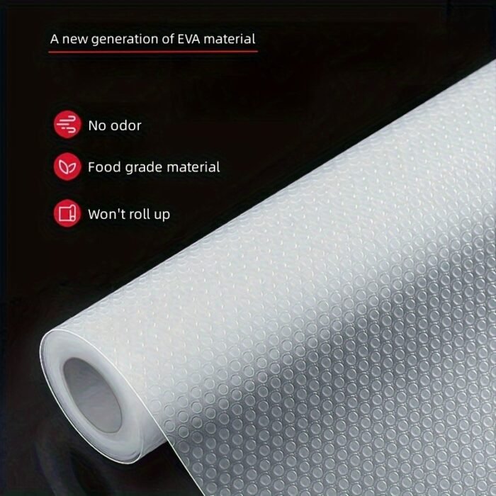 1 Roll Waterproof & Eva Cabinet Drawer Liner Mat - Oil/Water/Stain Resistant, Non-Slip Kitchen Organizer For Refrigerator Shelves, Drawers, Countertops - Easy To Clean Household Storage Supplies, Shelf Liners - Image 8