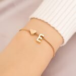 1Pc Mini Love Heart Letter Beads Thin Chain Bracelet Simple Minimalist Hand Chain Jewelry - Image 20