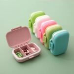 1Pc Colorful Portable Mini Medicine Box - Moisture-Proof, 3-Compartment Rectangular Organizer For Am/Pm Pills, Compact & Easy To Carry - Image 2
