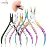 1Pc Lusluking Precision Stainless Steel Cuticle Scissors - Hypoallergenic, Multi-Color Nippers For Dead Skin Removal, Manicure & Pedicure Care Tool With Ergonomic Handles